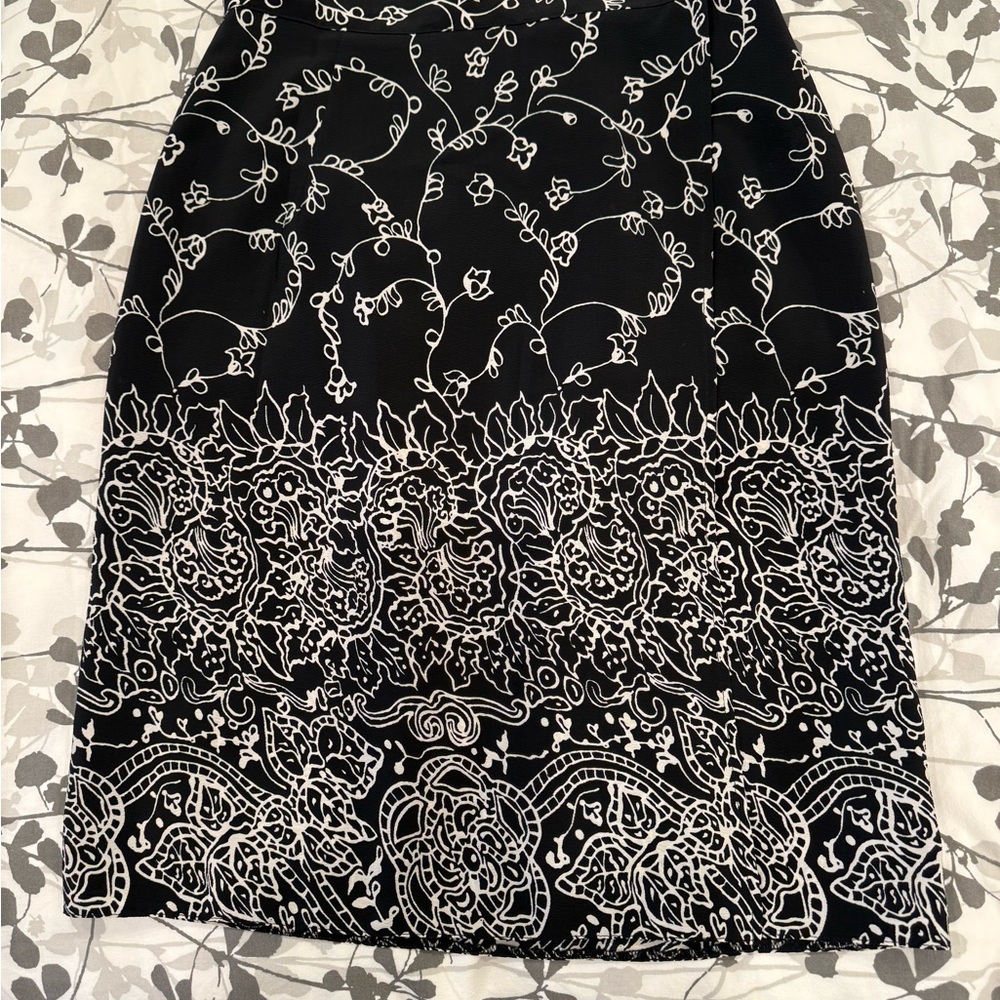 Elegant Black and White Wrap Skirt